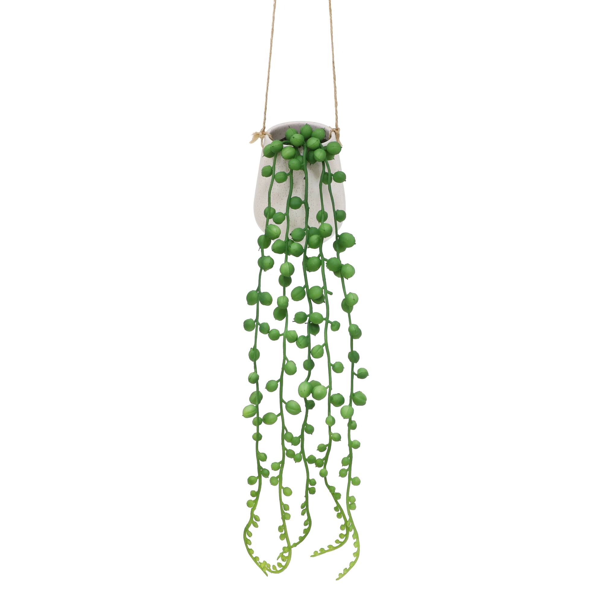 27" Hanging String of Pearls in White Ceramic Pot by Ashland®